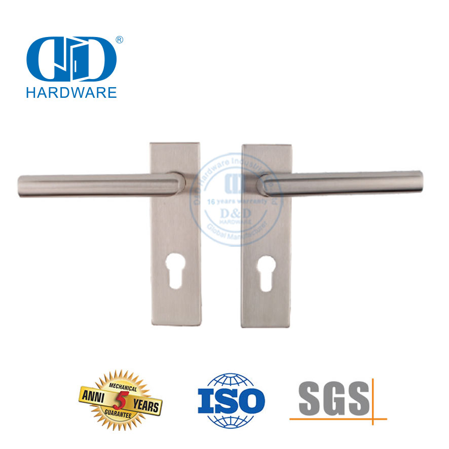 Fechadura silenciosa para porta dividida, maçaneta de madeira para sala de estar com placa retangular-DDTP009