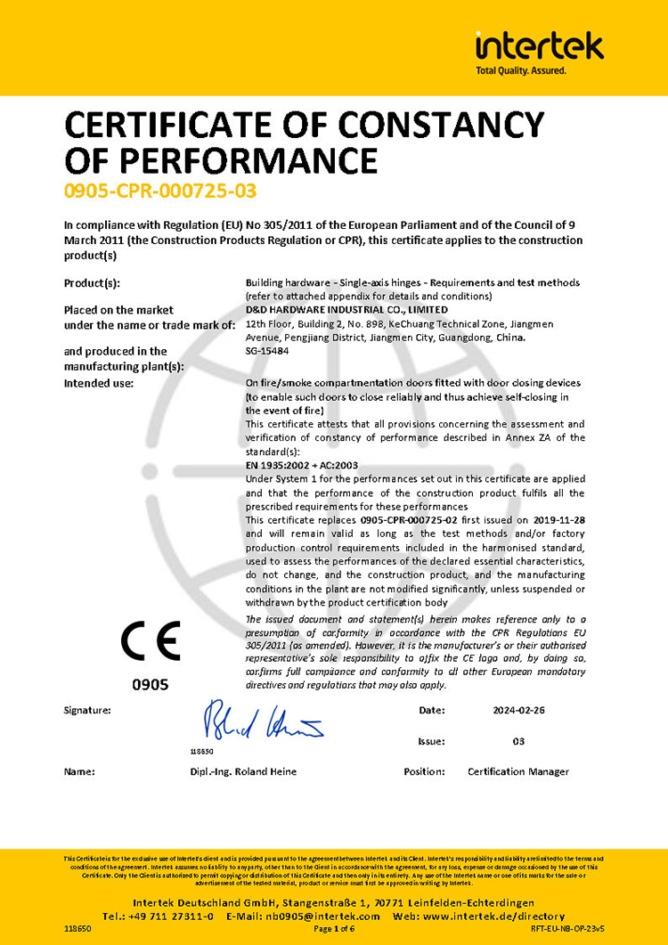 Certificação CE de alta qualidade grau 13 Dobradiça de porta de encaixe com classificação de fogo de 5 polegadas -DDSS001-CE