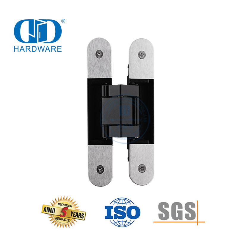 Dobradiça de porta dupla externa de 180 graus escondida em liga de zinco de dimensões diferentes 3D escondida resistente-DDCH008-G40