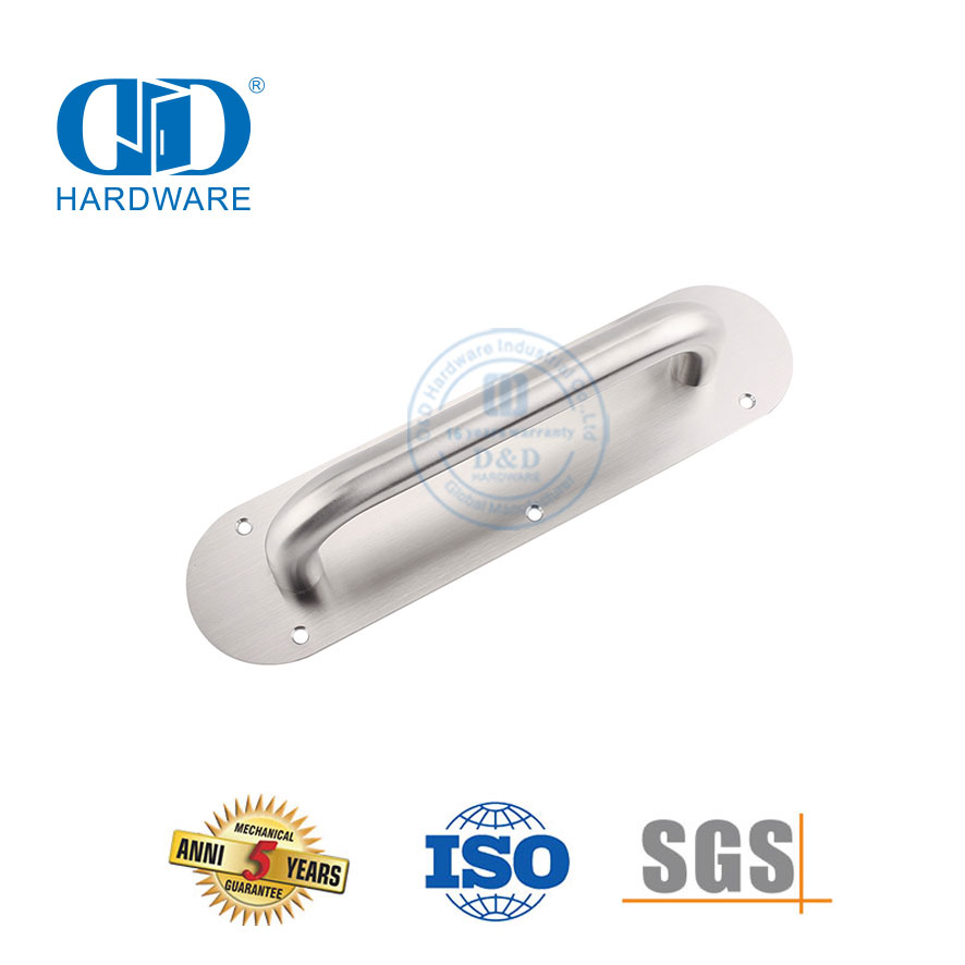 Puxador de aço inoxidável com placa decorativa, acessórios para porta, placa de sinal, comercial, interior de madeira, puxador de porta-DDPH022