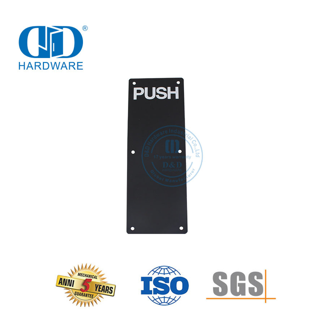 Placa de sinalização preta de aço inoxidável, placa comercial para banheiro, escola, porta, assinatura Plate-DDSP005