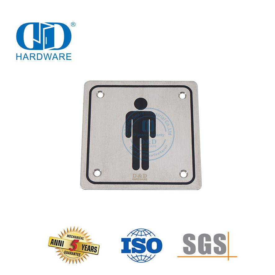 Assinatura de fogo em aço inoxidável, placa suspensa, placa de sinalização para banheiro masculino
