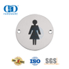 Sinais de banheiro símbolo de aço inoxidável banheiro placa de sinal feminino banheiro porta sinal Plate-DDSP002