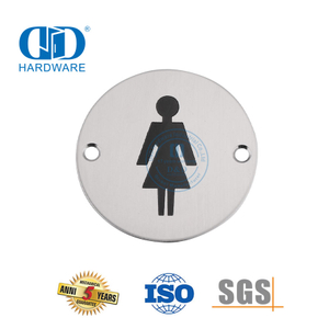 Sinais de banheiro símbolo de aço inoxidável banheiro placa de sinal feminino banheiro porta sinal Plate-DDSP002