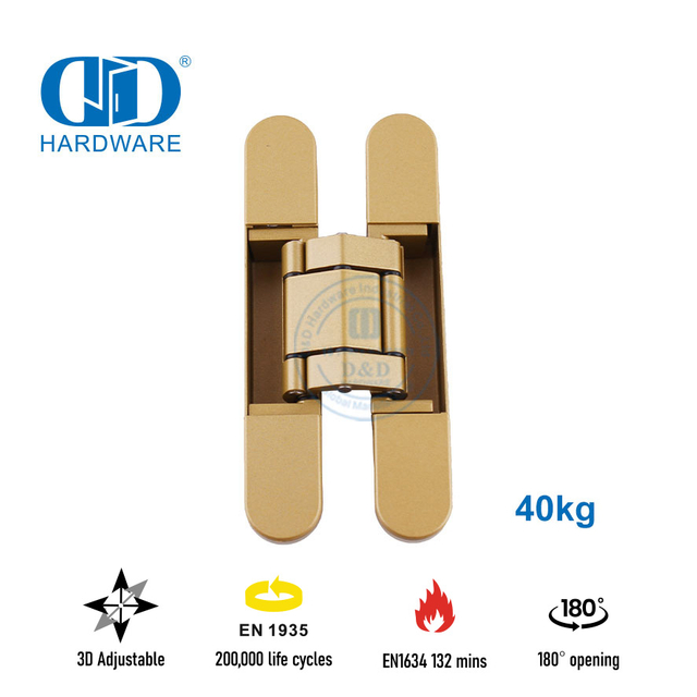 Dobradiça de porta oculta de 180 graus com classificação de fogo EN1634 para Hotel-DDCH008-G40