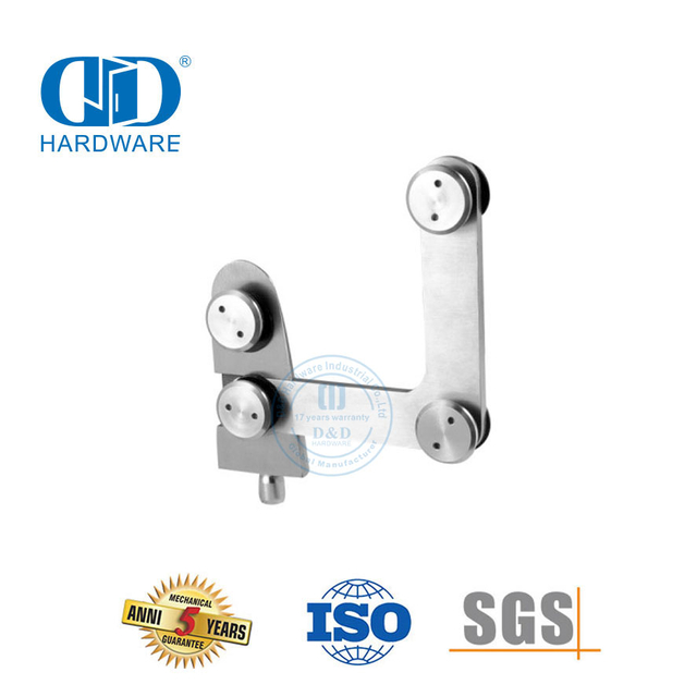 Conector de vidro montado em vidro de aço inoxidável, encaixe no painel lateral Piovt Glass Hardware-DDGP010