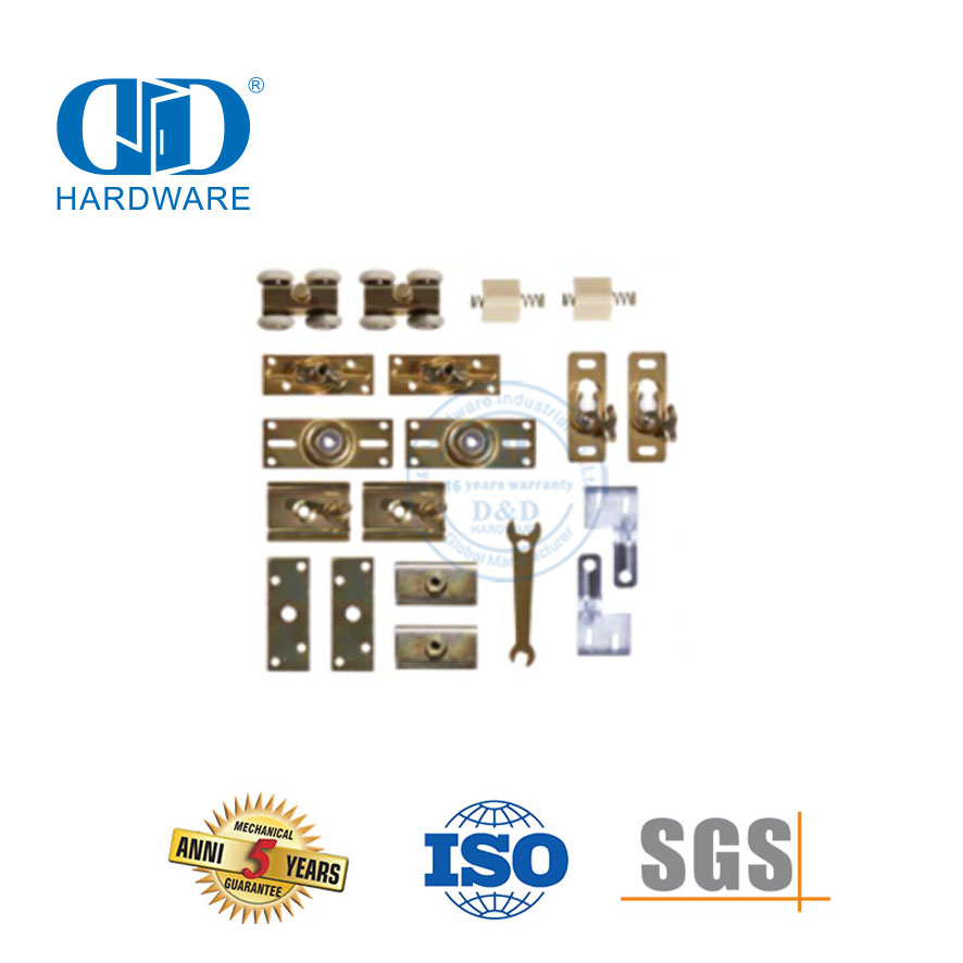 Kit de porta deslizante bi-dobrável de aço inoxidável de alta qualidade Sistema de porta Hardware Bypass Porta de celeiro Hardware-DDBD071