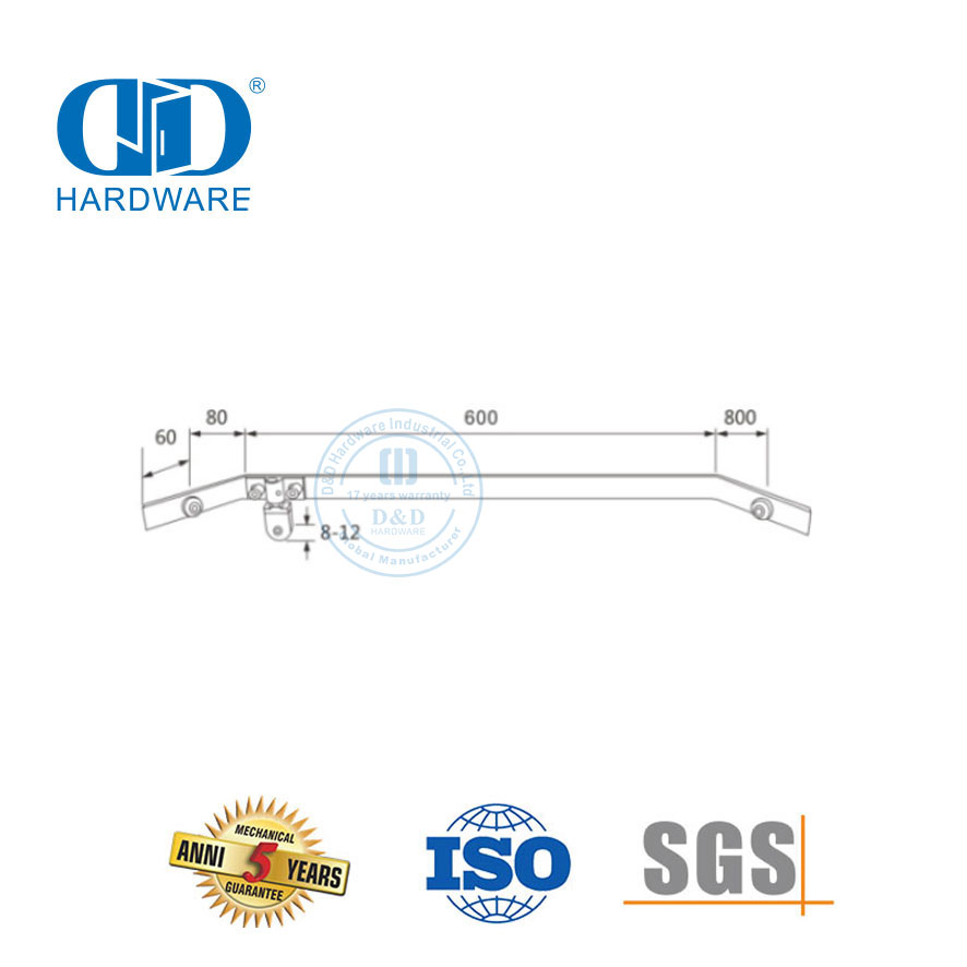 Acessório de porta de vidro de aço inoxidável à prova d'água painel divisor de chuveiro comercial System-DDSC002