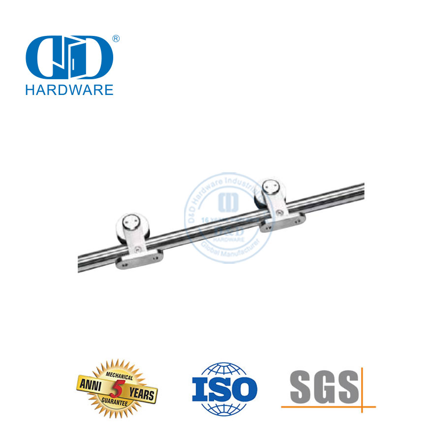 Kits de porta de vidro resistente de aço inoxidável industrial Conjunto de ferragens para porta de celeiro deslizante-DDBD046