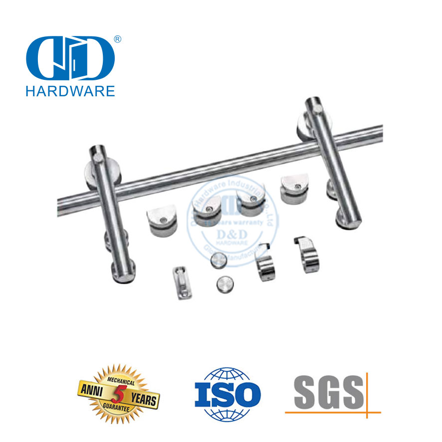 Conjunto de trilhos de ferragem de porta de aço inoxidável para serviços pesados ​​Hardware de porta de celeiro Hardware-DDBD050