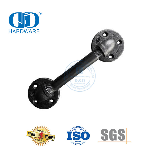 Puxador de porta de celeiro, tubo de aço inoxidável, preto, rústico, industrial, barra de apoio para escadas, construção Hardware-DDBD114