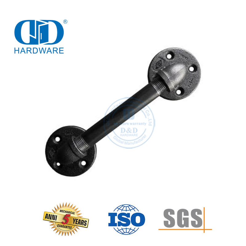 Puxador de porta de celeiro, tubo de aço inoxidável, preto, rústico, industrial, barra de apoio para escadas, construção Hardware-DDBD114