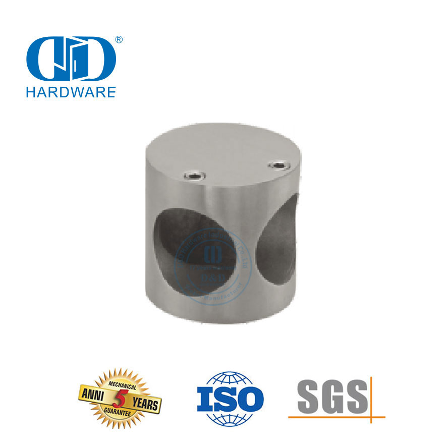 Conector de dobradiça de chuveiro de vidro de aço inoxidável, conector de canto de parede, tubo Connector-DDWC007