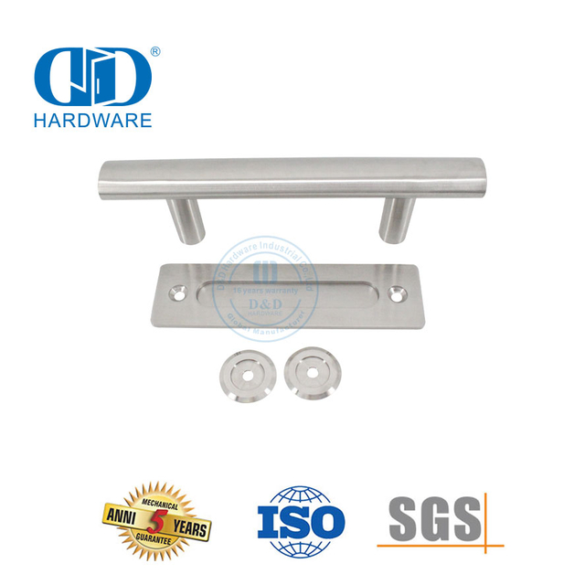 Design moderno de aço inoxidável móveis residenciais comerciais porta deslizante celeiro puxar alça placa traseira Handle-DDBD101 sss