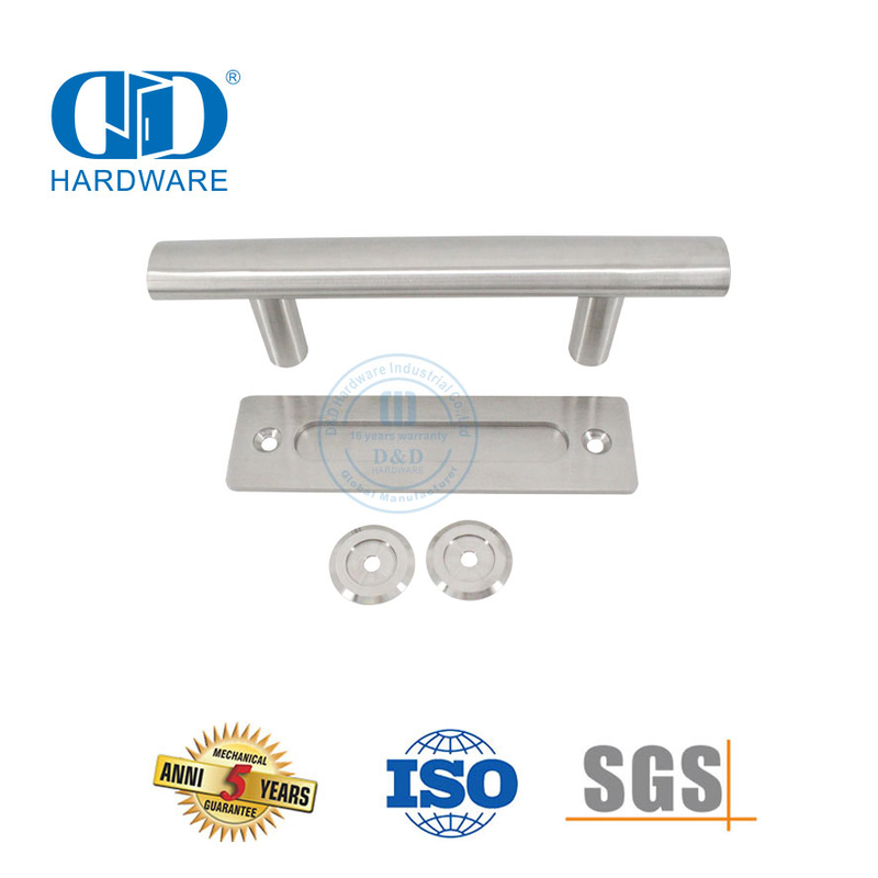 Design moderno de aço inoxidável móveis residenciais comerciais porta deslizante celeiro puxar alça placa traseira Handle-DDBD101 sss