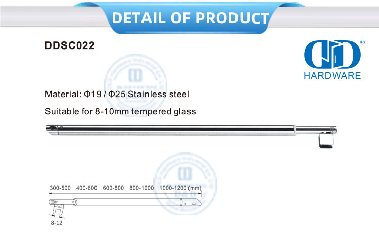 Aço inoxidável fornecimento direto da fábrica comercial banheiro ajustável haste de chuveiro painel vidro suporte Connector-DDSC022