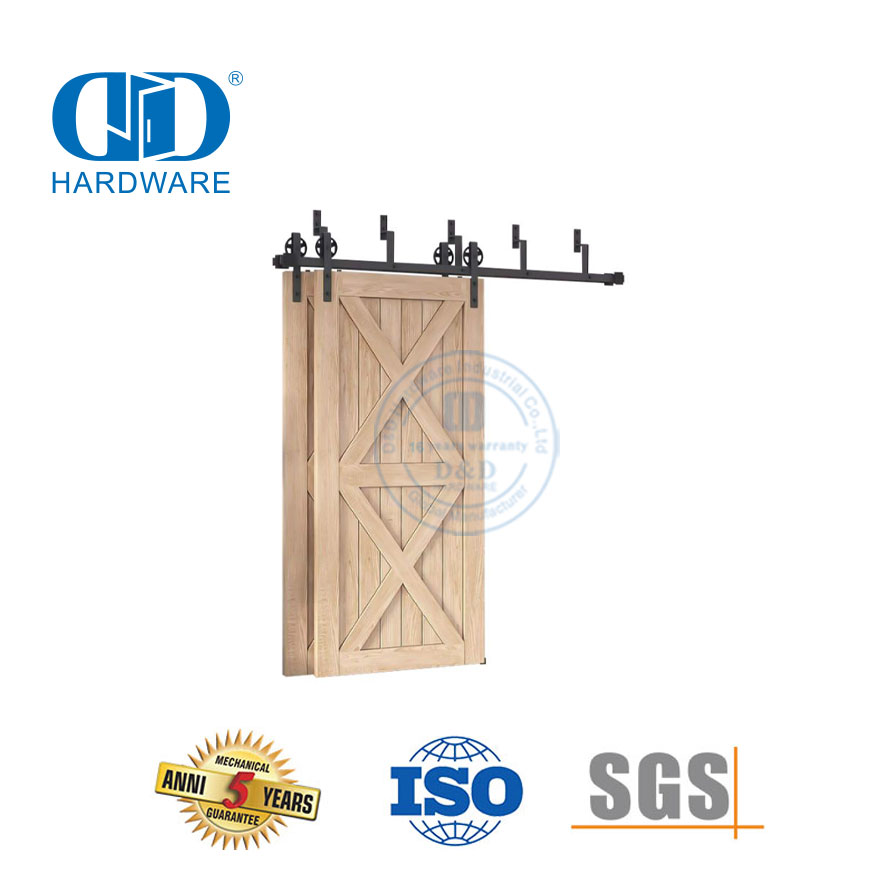 Aço inoxidável acabamento preto metal deslizante porta do celeiro slide hardware de construção acessórios porta ferragem faixa Set-DDBD021