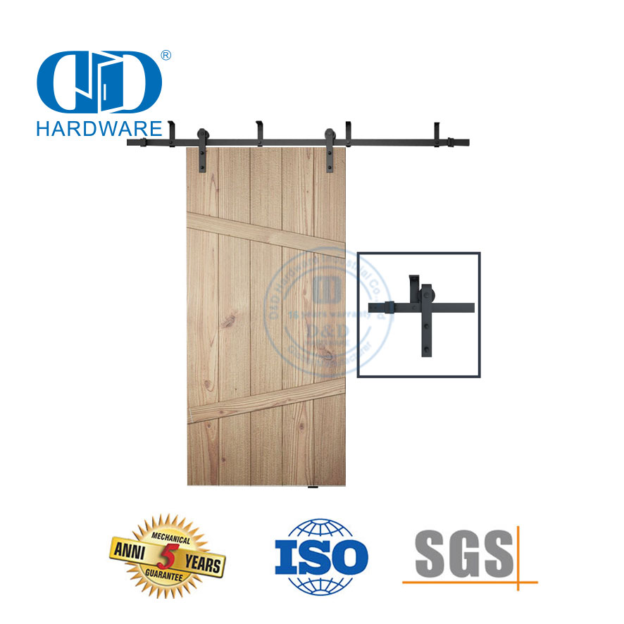 Conjunto de trilhos para porta de celeiro, aço inoxidável, porta de madeira, dobrável, porta de celeiro Hardware-DDBD007