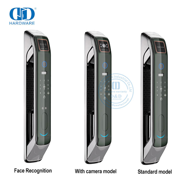 Monitor de câmera wi-fi, áudio e captura de imagem, impressão digital automática/palma/reconhecimento facial, fechadura de porta-ddel008