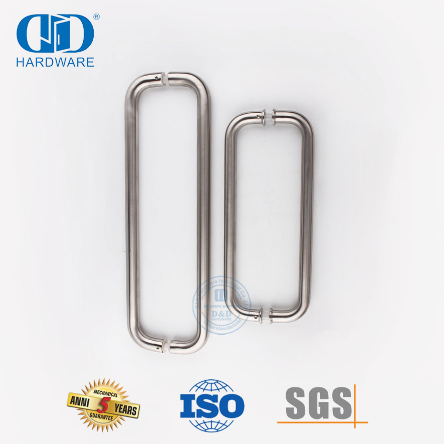 Tubo redondo de alta qualidade tipo H de aço inoxidável puxadores de porta de chuveiro de vidro Maçaneta de porta de vidro-DDPH007-SSS