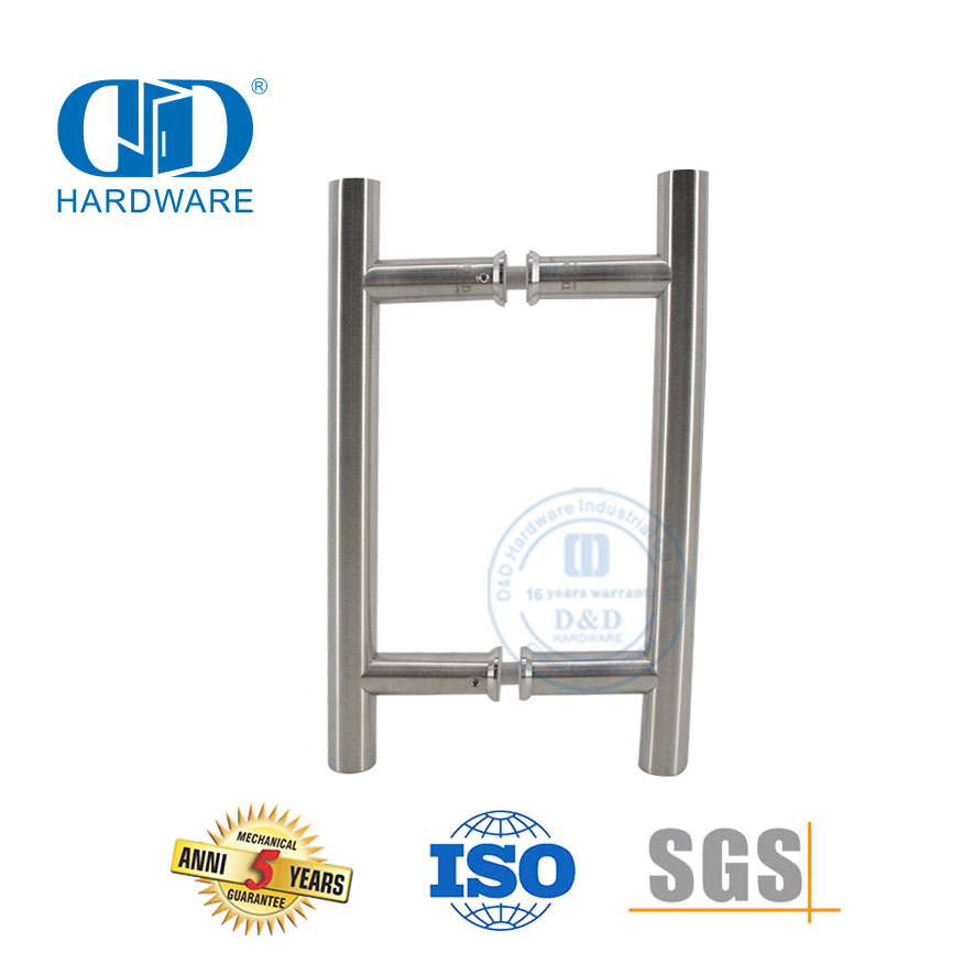 Venda quente tubo de aço inoxidável em forma de H puxar e empurrar porta do chuveiro Handle-DDPH001-A Φ22-SSS