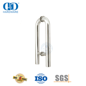 Tubo redondo de entrada grande puxador de porta de vidro em forma de U para banheiro-DDPH010