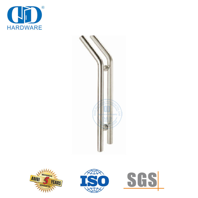 Acessórios de hardware para banheiro, tubo de aço inoxidável, puxador de casal para porta de vidro-DDPH009