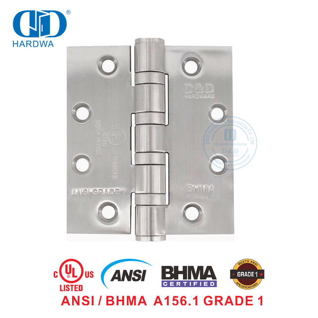 Dobradiça de porta interna comercial resistente BHMA ANSI grau 1 para Arábia Saudita-DDSS001-ANSI-1-5x4.5x4.8mm