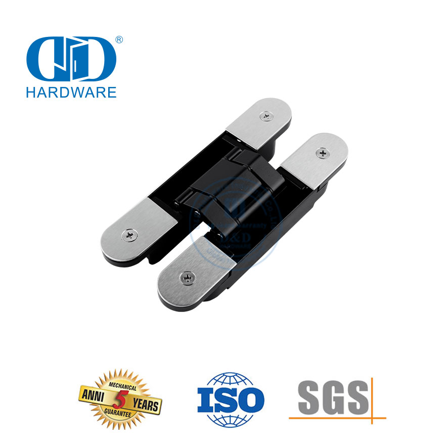 Dobradiça de porta dupla externa de 180 graus escondida em liga de zinco de dimensões diferentes 3D escondida resistente-DDCH008-G40