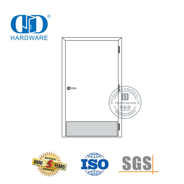 Fábrica mercado americano uso de aço inoxidável armadura protetora comercial inferior metal porta dianteira kick Plate-DDKP002