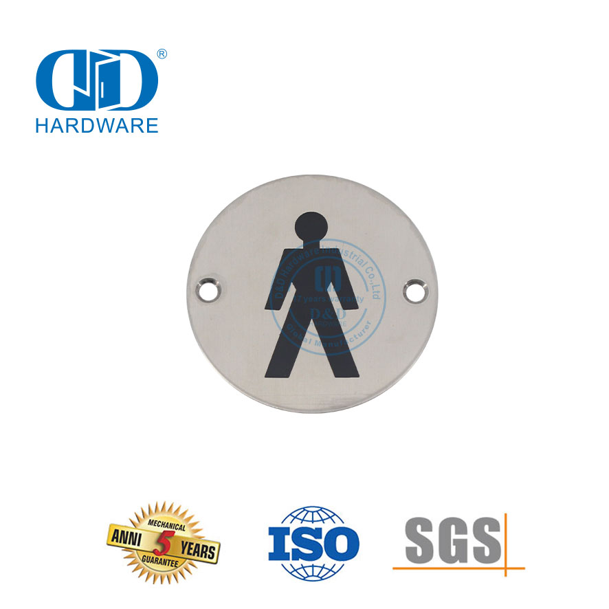 Assinatura de fogo em aço inoxidável, placa suspensa, placa de sinalização para banheiro masculino