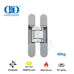 Dobradiça de porta invisível 3D com classificação de fogo EN1935 para prédio de escritórios-DDCH008-G40