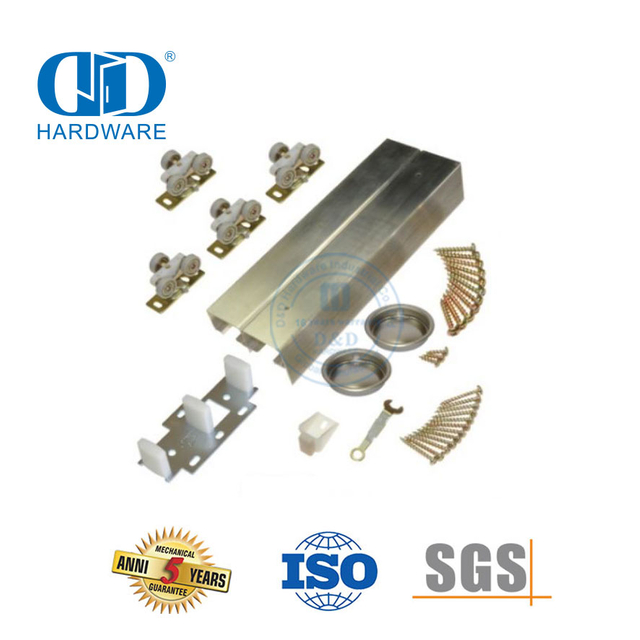 Aço inoxidável moderno silencioso bypass escondido deslizante porta do celeiro ferragem de aço garagem Hardware-DDBD070