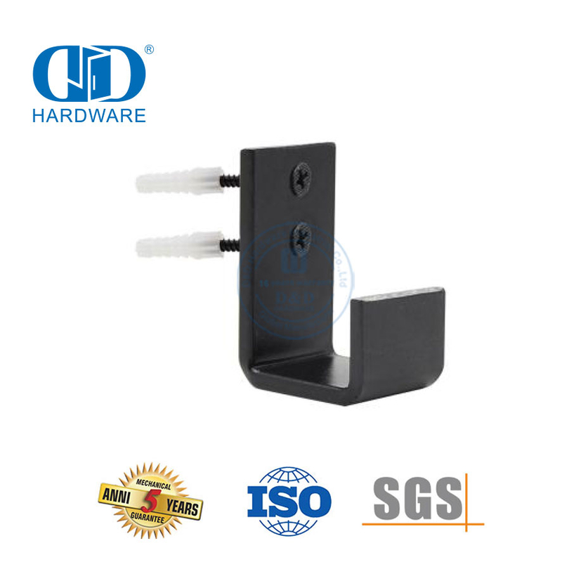 Aço inoxidável preto montagem na parede ajustável deslizante porta do celeiro ferragem piso guia porta piso inferior Guide-DDBD087