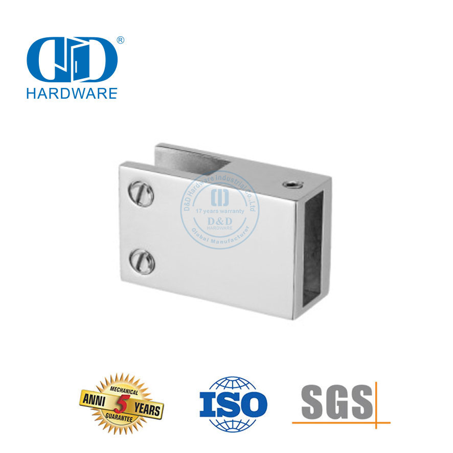 Divisórias de cubículo de chuveiro de aço inoxidável, painel de chuveiro de vidro sem moldura, barra de suporte Connector-DDSC012