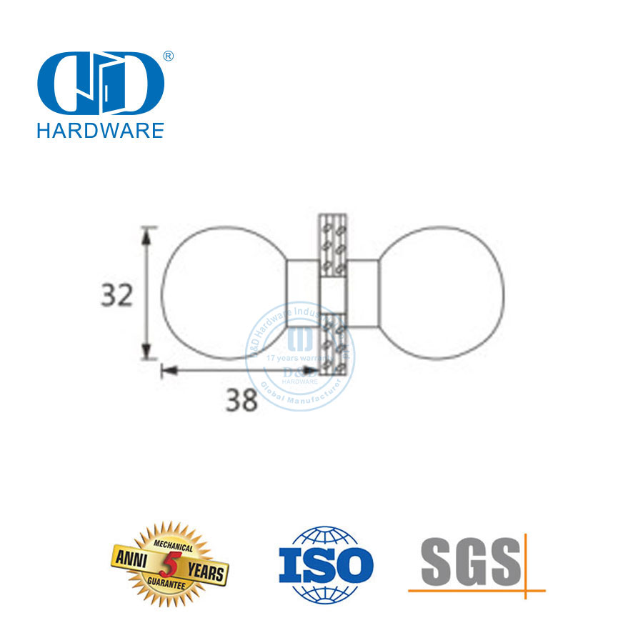 Maçaneta da porta do chuveiro de vidro quadrado redondo puxar botão de aço inoxidável Knob-DDSK008