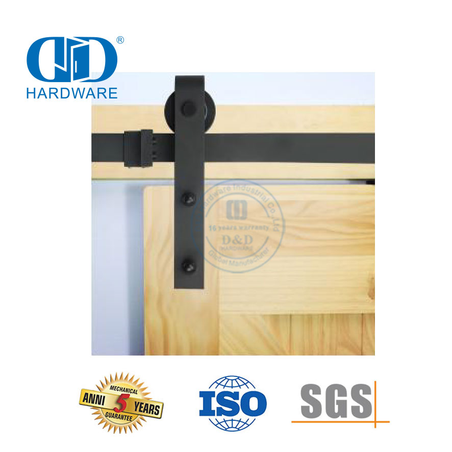 Kit de acessórios de armário de aço inoxidável conjunto de pista de carbono deslizante celeiro madeira única porta rolo ferragem para interior Door-DDBD001