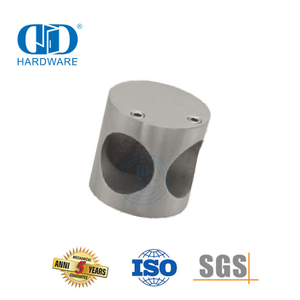 Conector de dobradiça de chuveiro de vidro de aço inoxidável, conector de canto de parede, tubo Connector-DDWC007