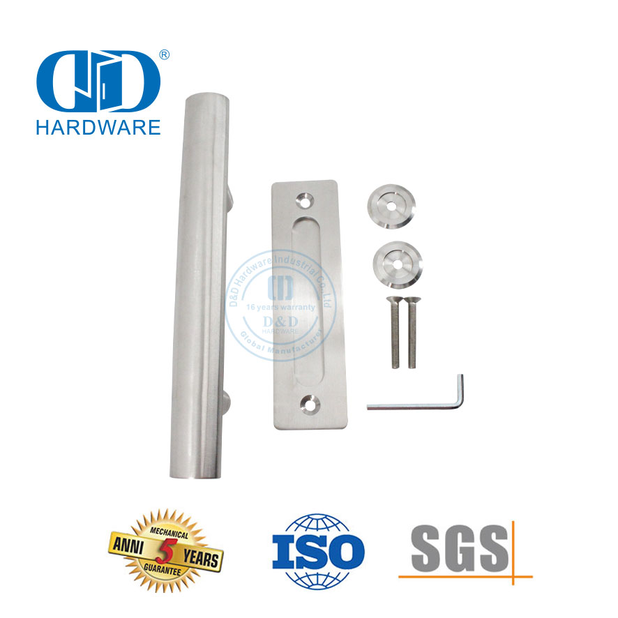 Design moderno de aço inoxidável móveis residenciais comerciais porta deslizante celeiro puxar alça placa traseira Handle-DDBD101 sss