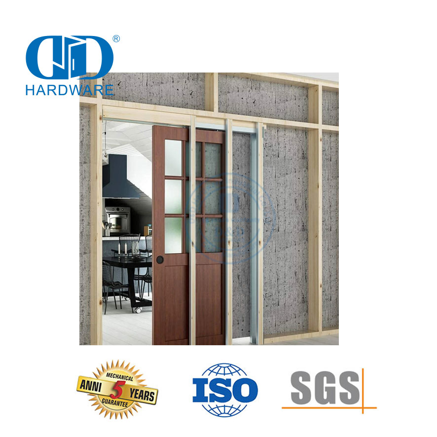 Hardware de aço inoxidável da moldura da porta do bolso do hardware da porta de madeira do celeiro para a porta de 48 polegadas Wide-DDBD062