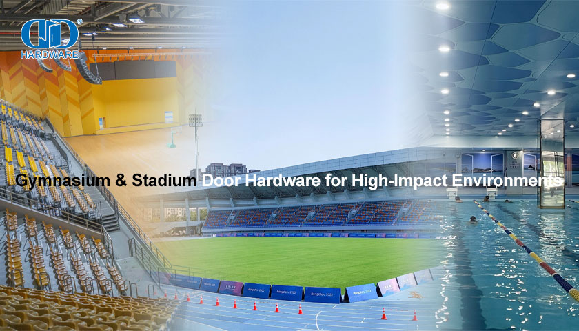 Ferragens para portas de ginásios e estádios para ambientes de alto impacto
