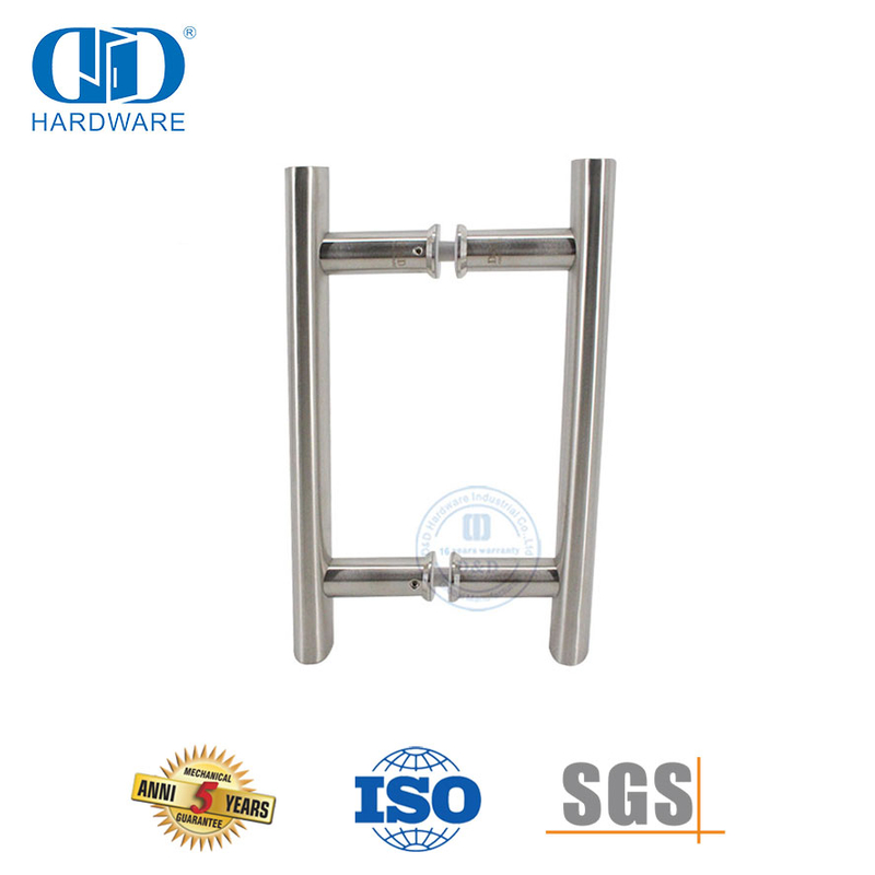 Puxador de aço inoxidável em forma de H de alta qualidade para porta de vidro deslizante-DDPH001-A Φ25-SSS
