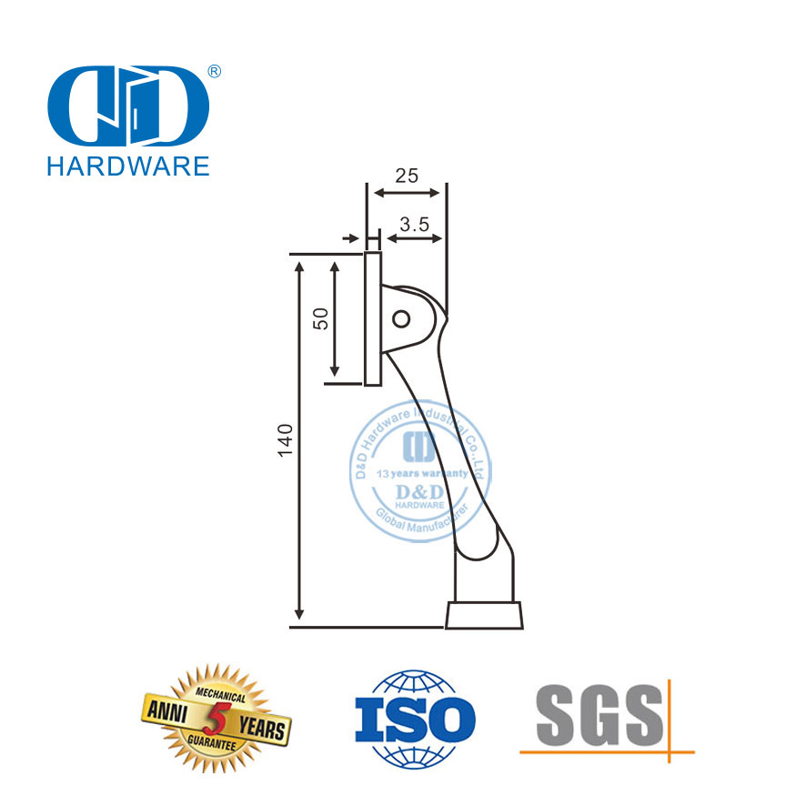 Rolha de porta em liga de zinco para porta dupla-DDDS022