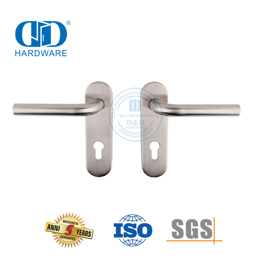 Alça de alavanca interna de aço inoxidável de alta qualidade com placa para portas de metal-DDTP008
