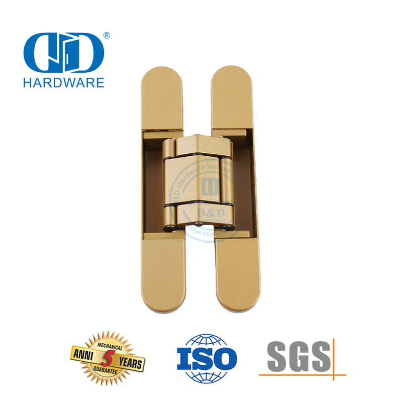 Acessórios de hardware de construção ocultos de liga de zinco de alta segurança 3D ajustando dobradiça de porta de aço de madeira de 180 graus-DDCH008-G40