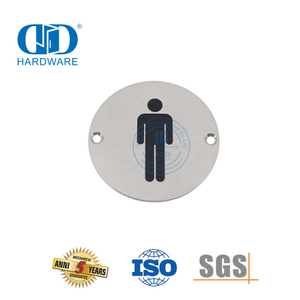 Assinatura de fogo em aço inoxidável, placa suspensa, placa de sinalização para banheiro masculino