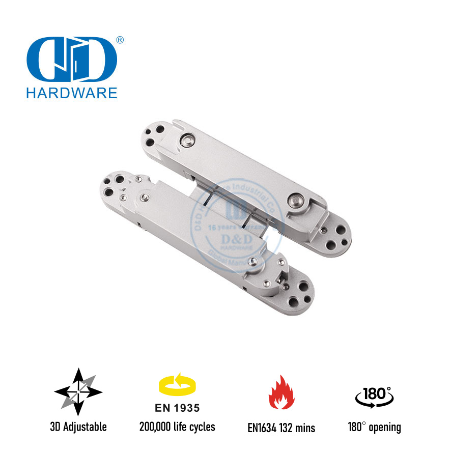 Dobradiça de porta oculta EN1935 à prova de fogo para porta do quarto-DDCH008-G40