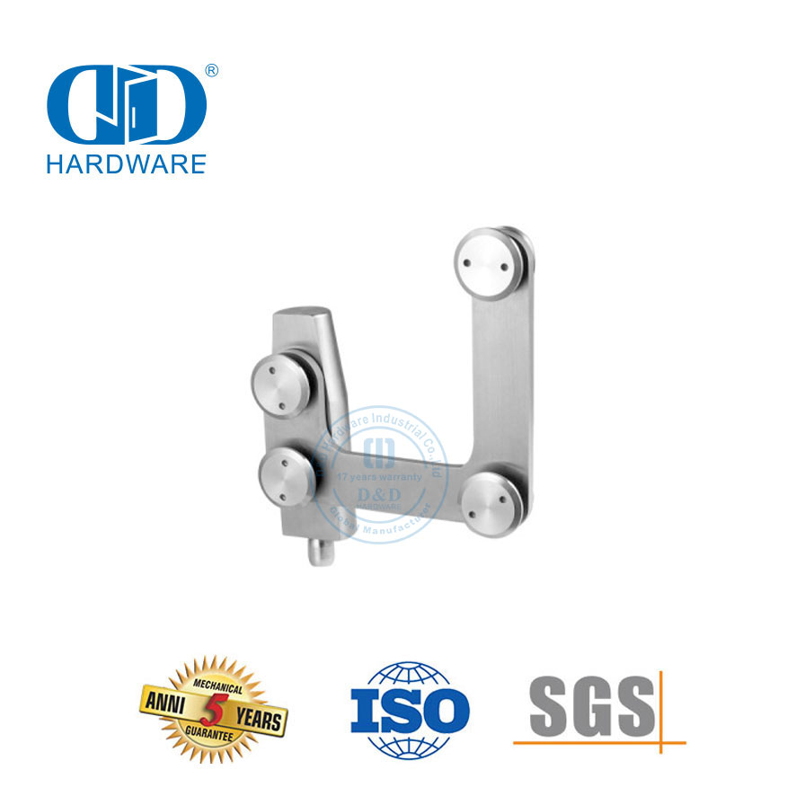 Encaixe de remendo de aço inoxidável, encaixe pivô, conector curvado, encaixe de vidro pivô-DDGP007