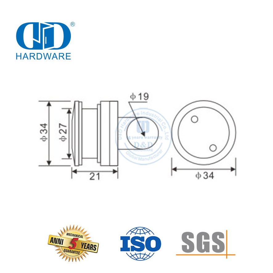 Suporte de vidro para tubo, aço inoxidável, montagem de vidro, acessórios de banheiro para porta deslizante-DDGS114