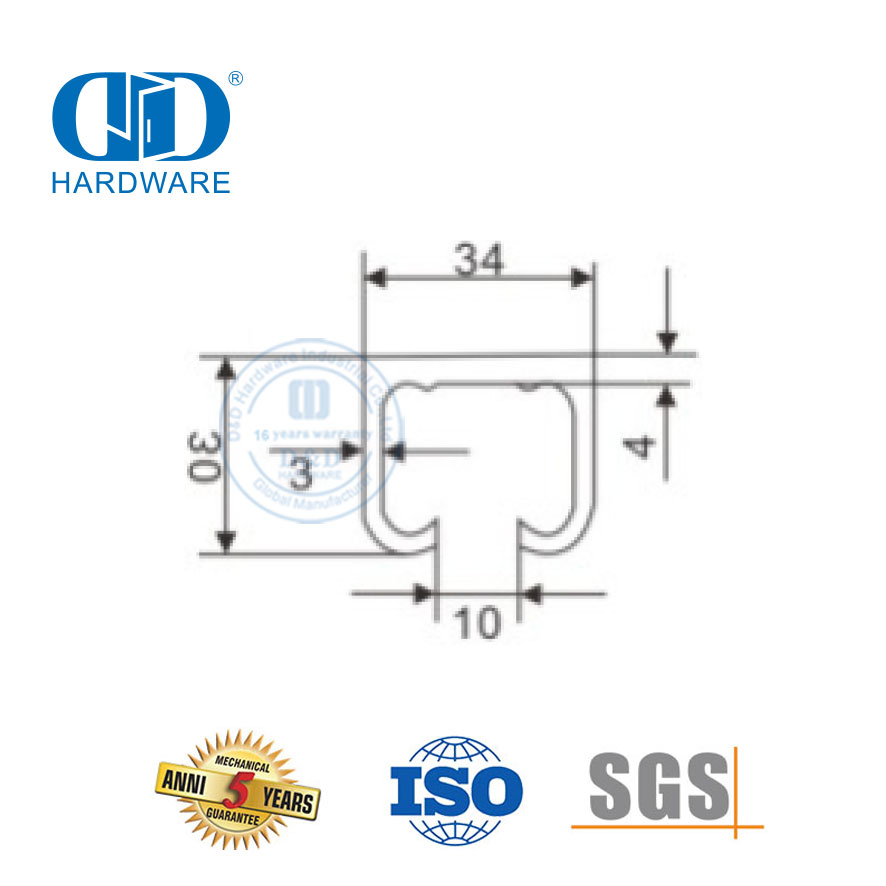 Cabide de porta deslizante de alumínio de aço inoxidável acessório de móveis de hardware de banheiro para porta deslizante interior-DDGS140